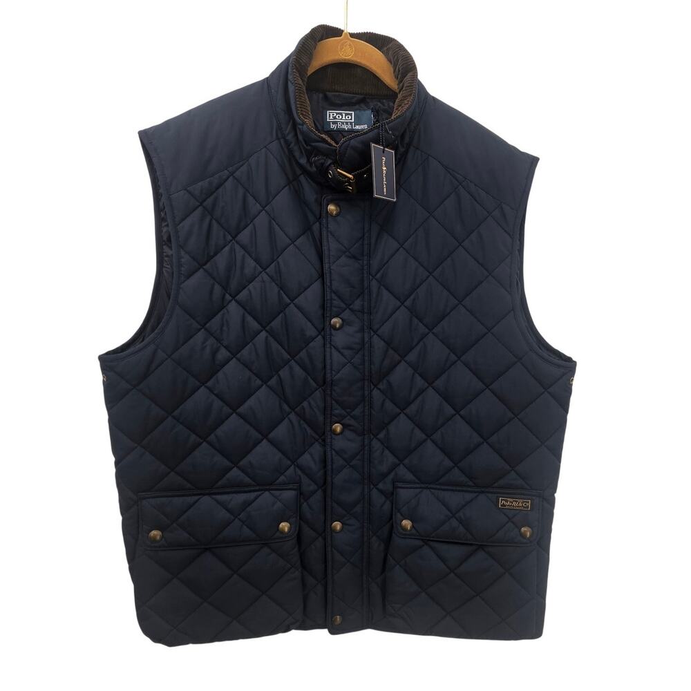 New NWT Polo Club Ralph Lauren Men's Navy Quilted Vest Size XXL Navy Deadstock